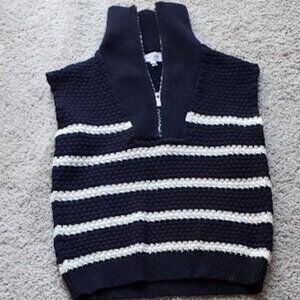 John + Jenn Knitted Black and White Sweater Vest